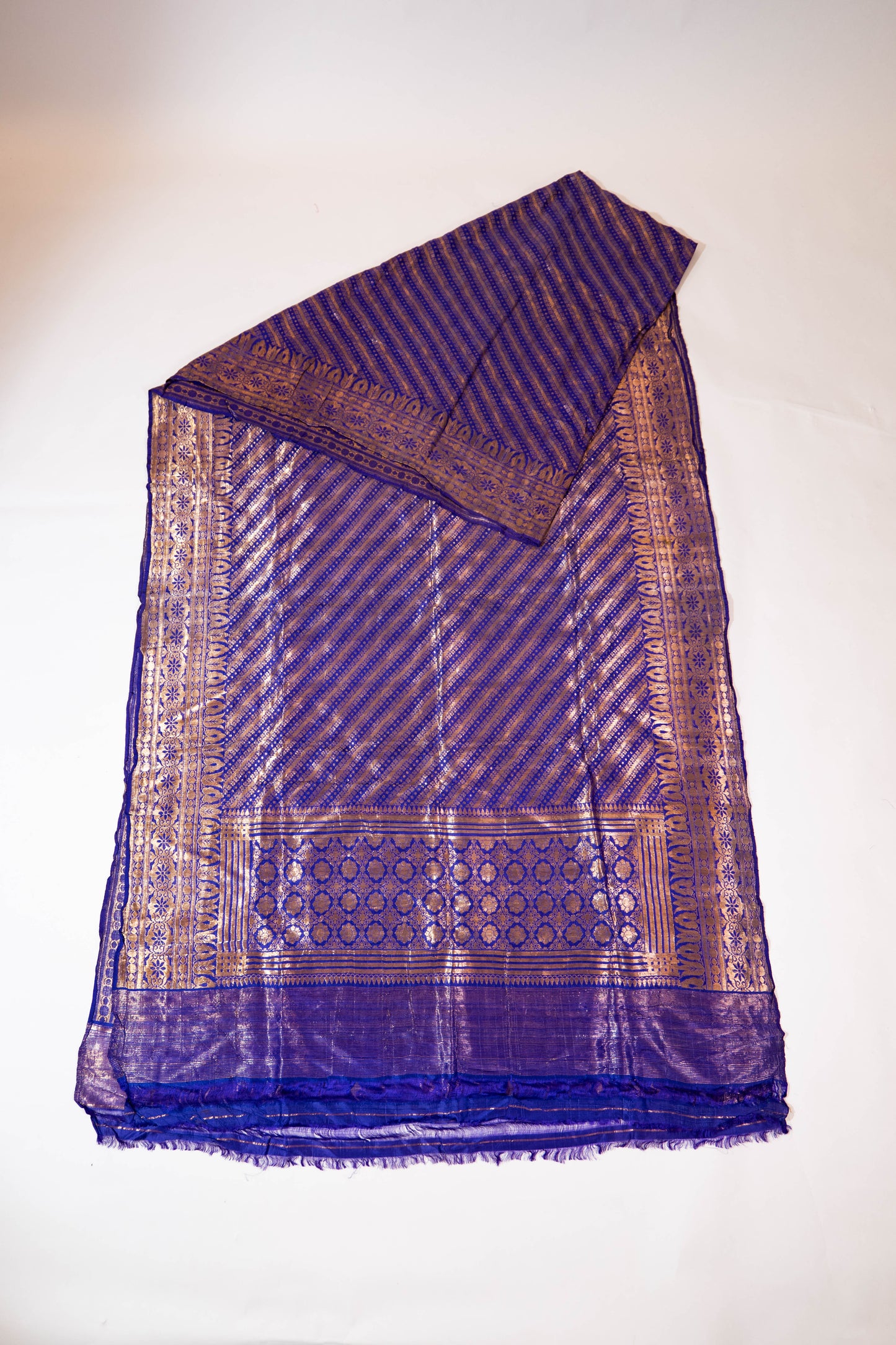 Kaaktundi~ Dark Purple Kora Organza Banarasi Saree – Sheer Elegance from Varanasi’s Looms