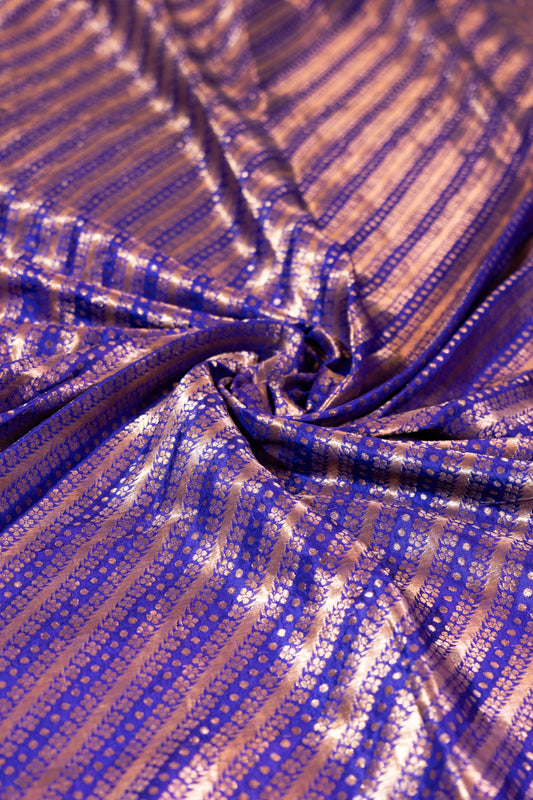 Kaaktundi~ Dark Purple Kora Organza Banarasi Saree – Sheer Elegance from Varanasi’s Looms