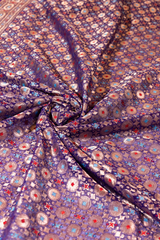 Purple Pure Katan Silk Banarasi Saree – A Regal Weave from Varanasi