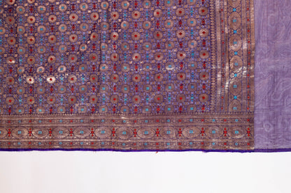 Purple Pure Katan Silk Banarasi Saree – A Regal Weave from Varanasi