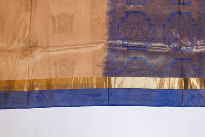 Kandpushp~ Off-White & Lilac Pure Silk Kanjivaram Saree – Grace from Tamil Nadu’s Looms