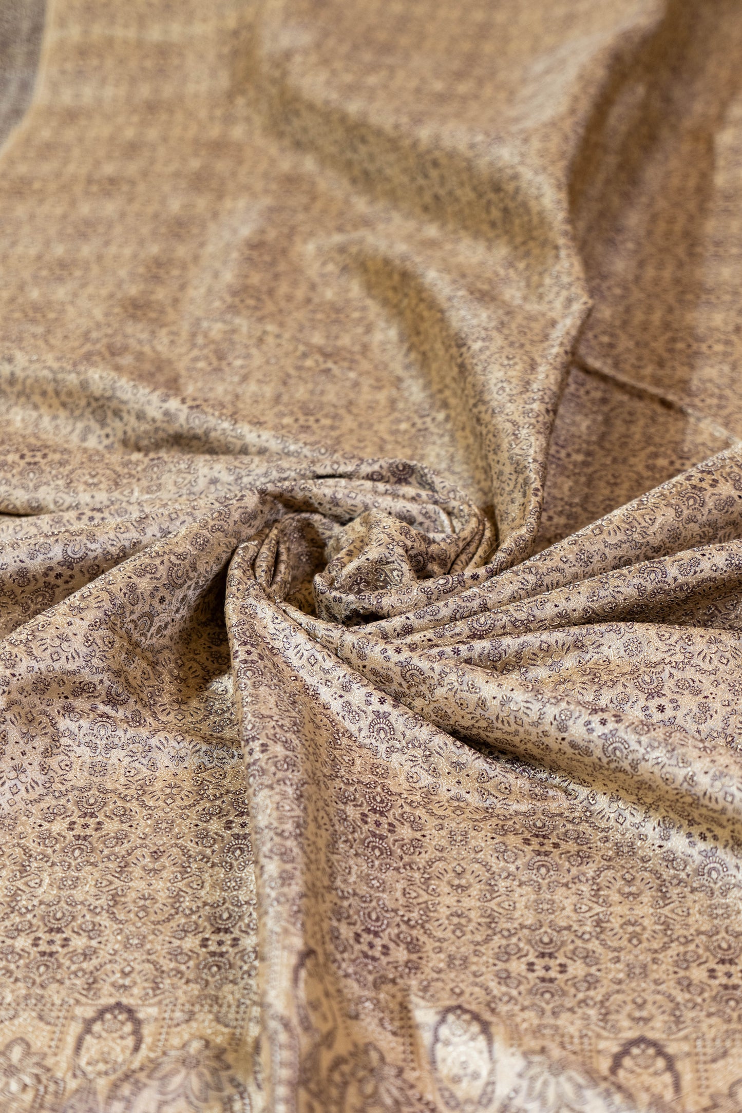Zarool~ Pure Silk Himroo Saree in Cream & Brown – A Legacy Weave from Aurangabad