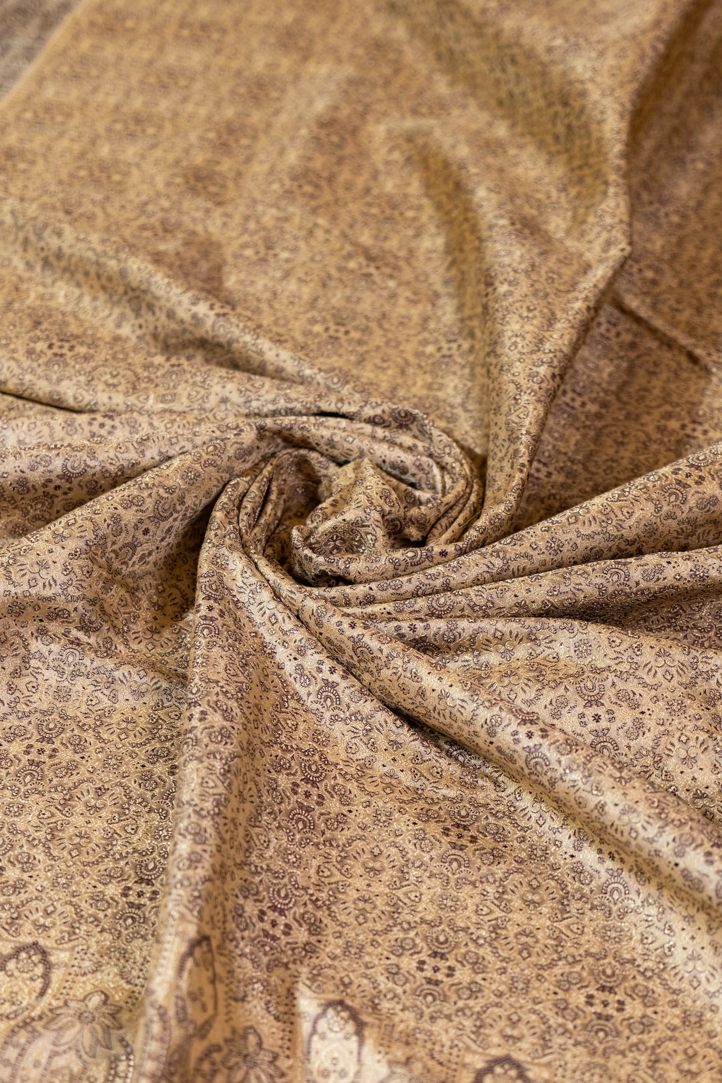 Zarool~ Pure Silk Himroo Saree in Cream & Brown – A Legacy Weave from Aurangabad