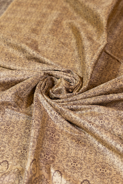 Zarool~ Pure Silk Himroo Saree in Cream & Brown – A Legacy Weave from Aurangabad