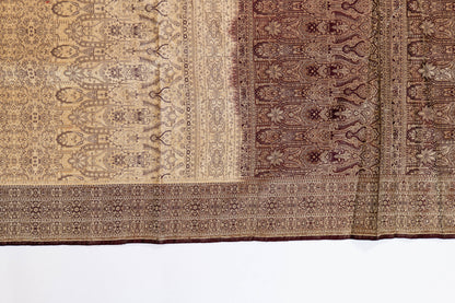 Zarool~ Pure Silk Himroo Saree in Cream & Brown – A Legacy Weave from Aurangabad