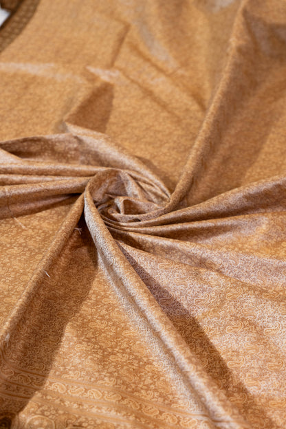 Kaamlata~ Pure Silk Himroo Saree in Cream – A Regal Weave from Aurangabad