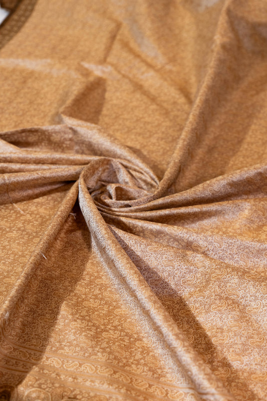Kaamlata~ Pure Silk Himroo Saree in Cream – A Regal Weave from Aurangabad