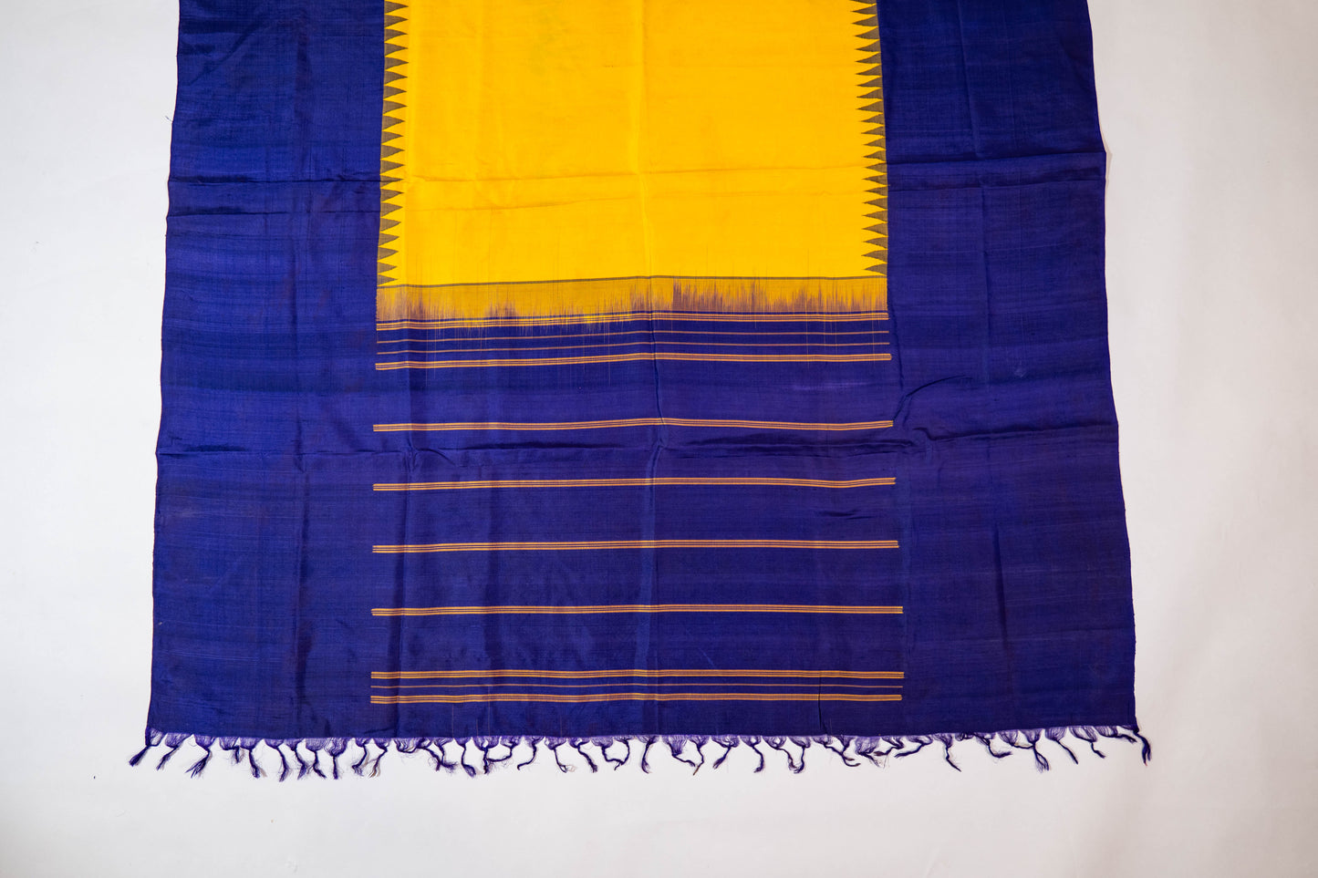 Gulkhaira~ Zero Zari Kanjivaram Pure Silk Saree in Yellow & Purple – Subtle Luxury from Tamil Nadu