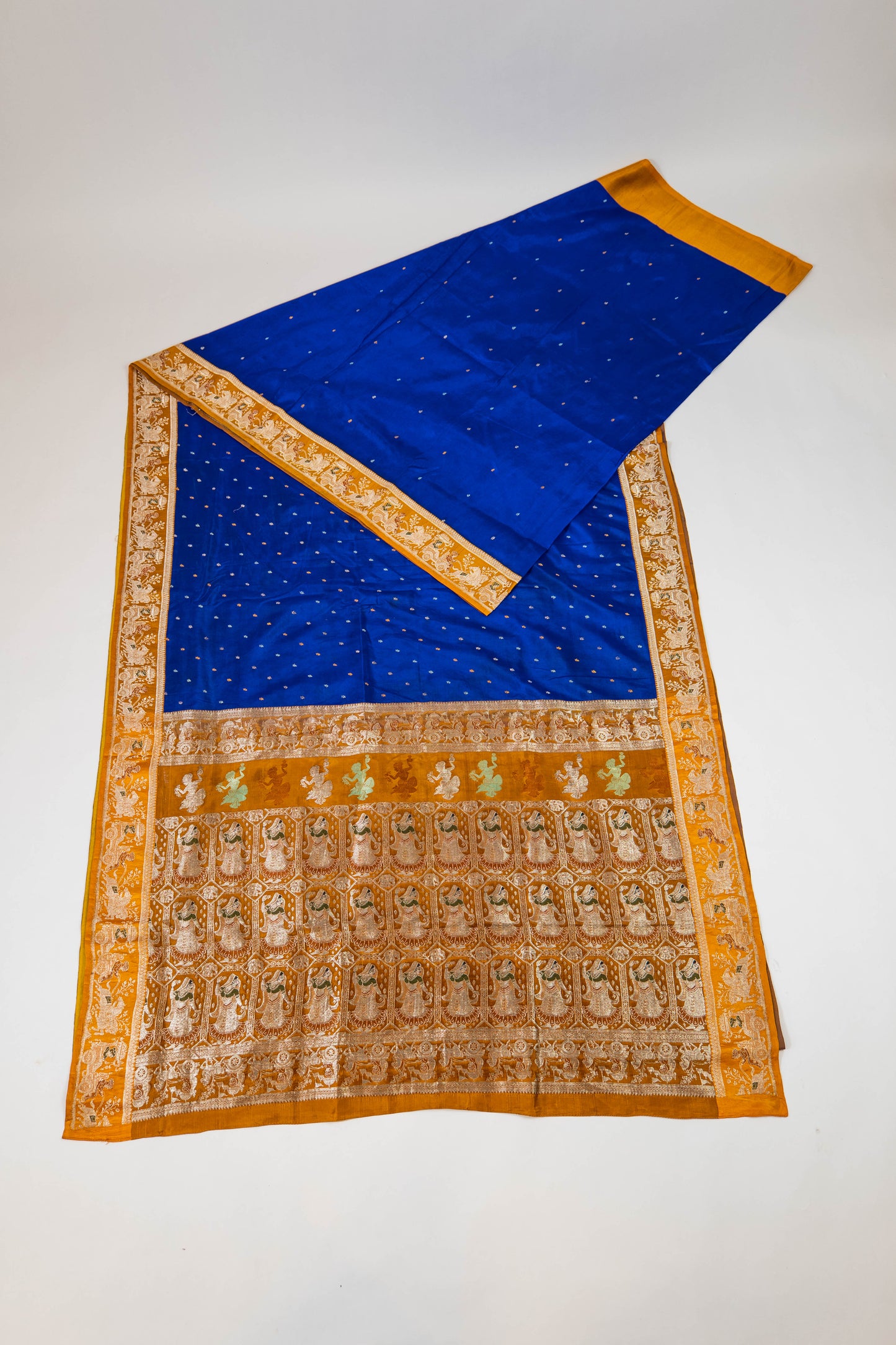 Saanvi~ Banarasi Mulberry Silk Saree with Meenakari Weave