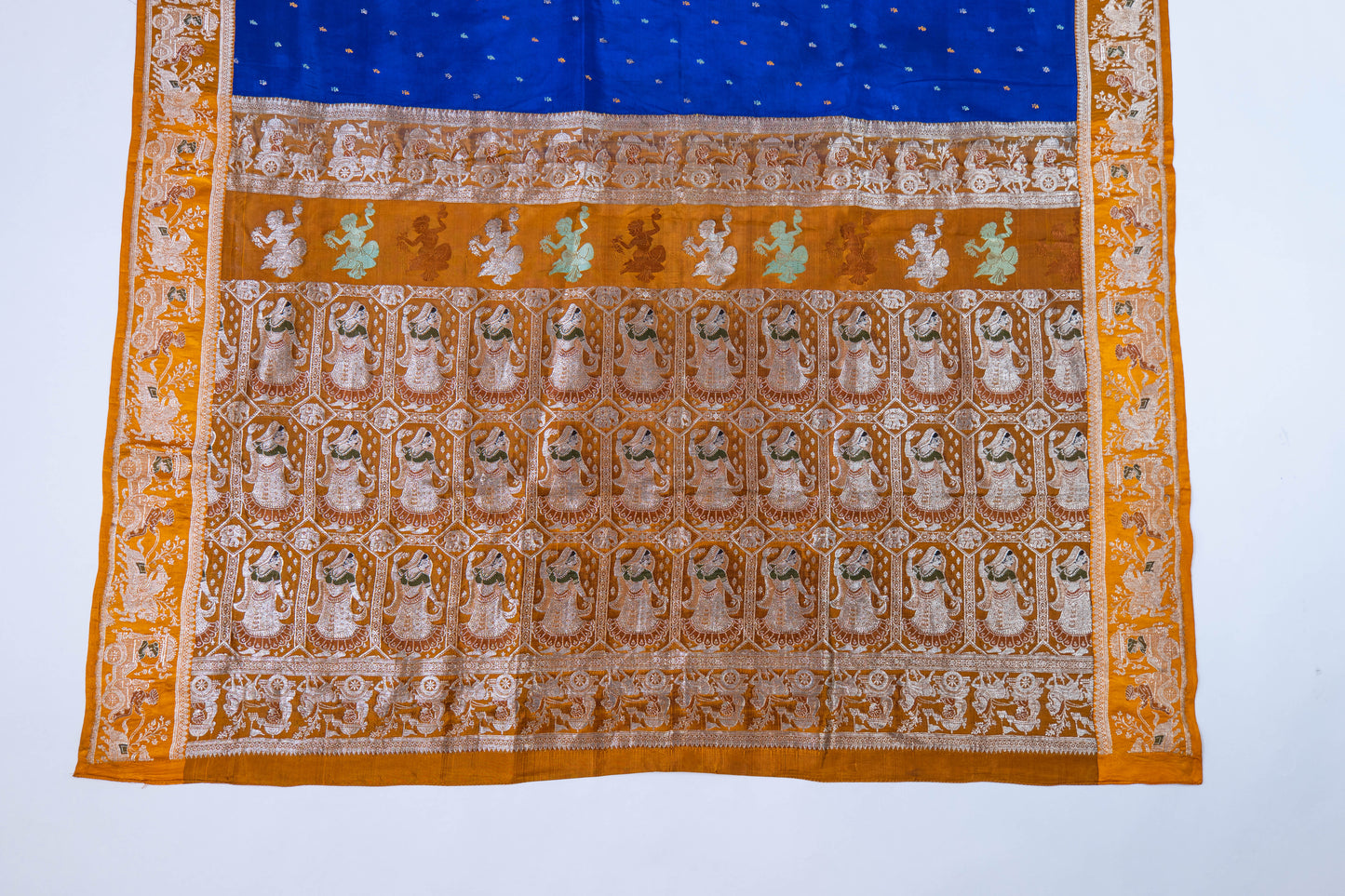 Saanvi~ Banarasi Mulberry Silk Saree with Meenakari Weave