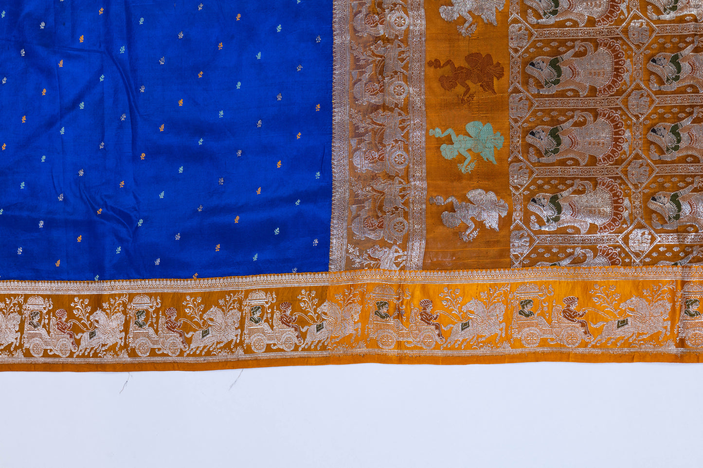 Saanvi~ Banarasi Mulberry Silk Saree with Meenakari Weave