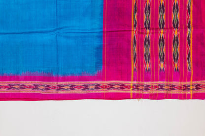 Aarna~ Turquoise Blue & Pink Pochampally Pure Silk Saree