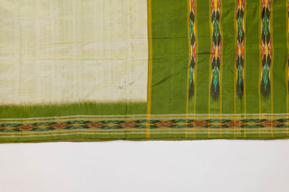 Aadrija~ Pista & Olive Green Pochampally Pure Silk Saree
