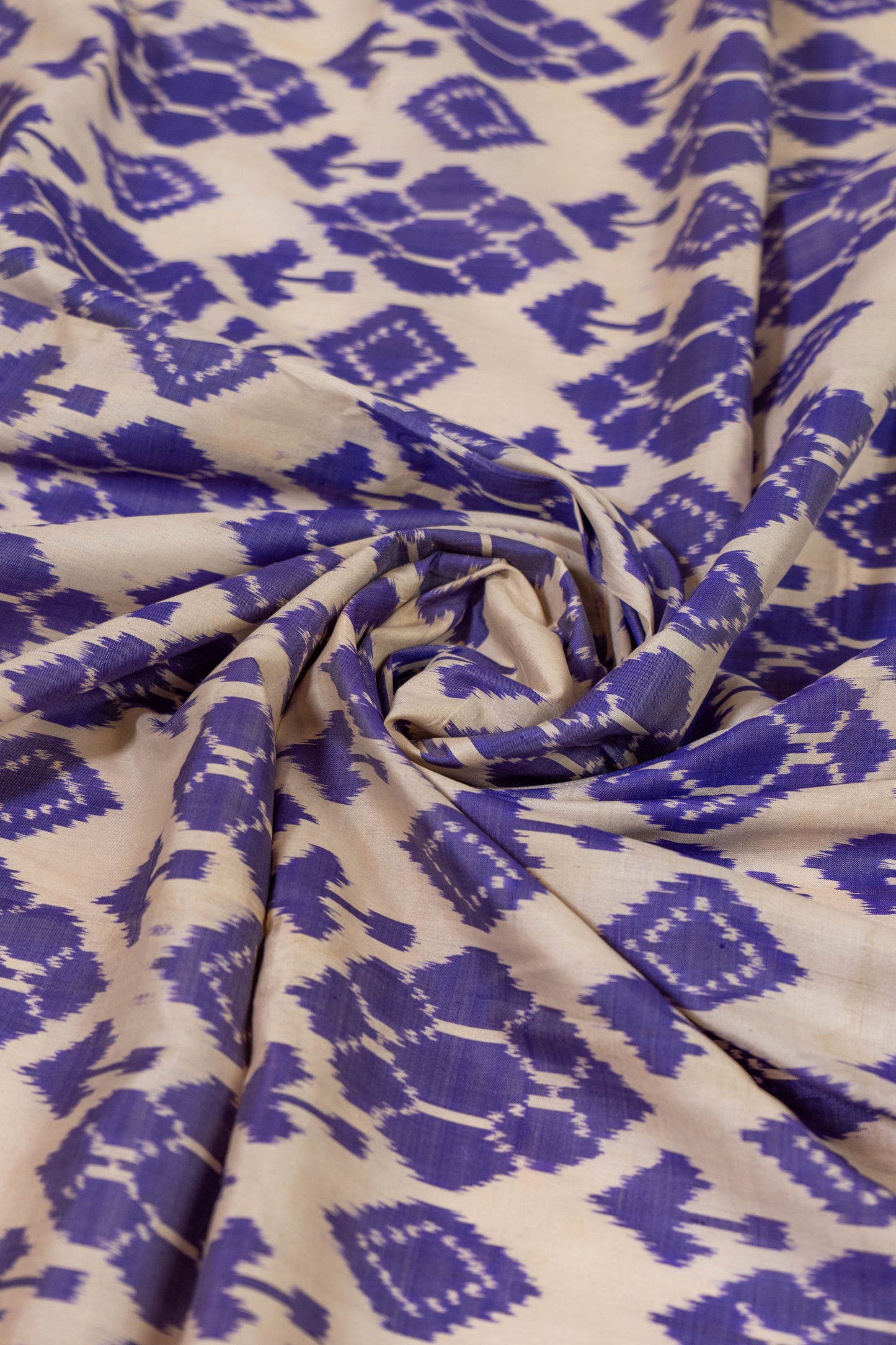 Aashini~ Purple & White Pochampally Pure Silk Saree