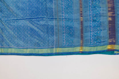 Nakshatra~ Periwinkle Blue Patola Pure Silk Saree