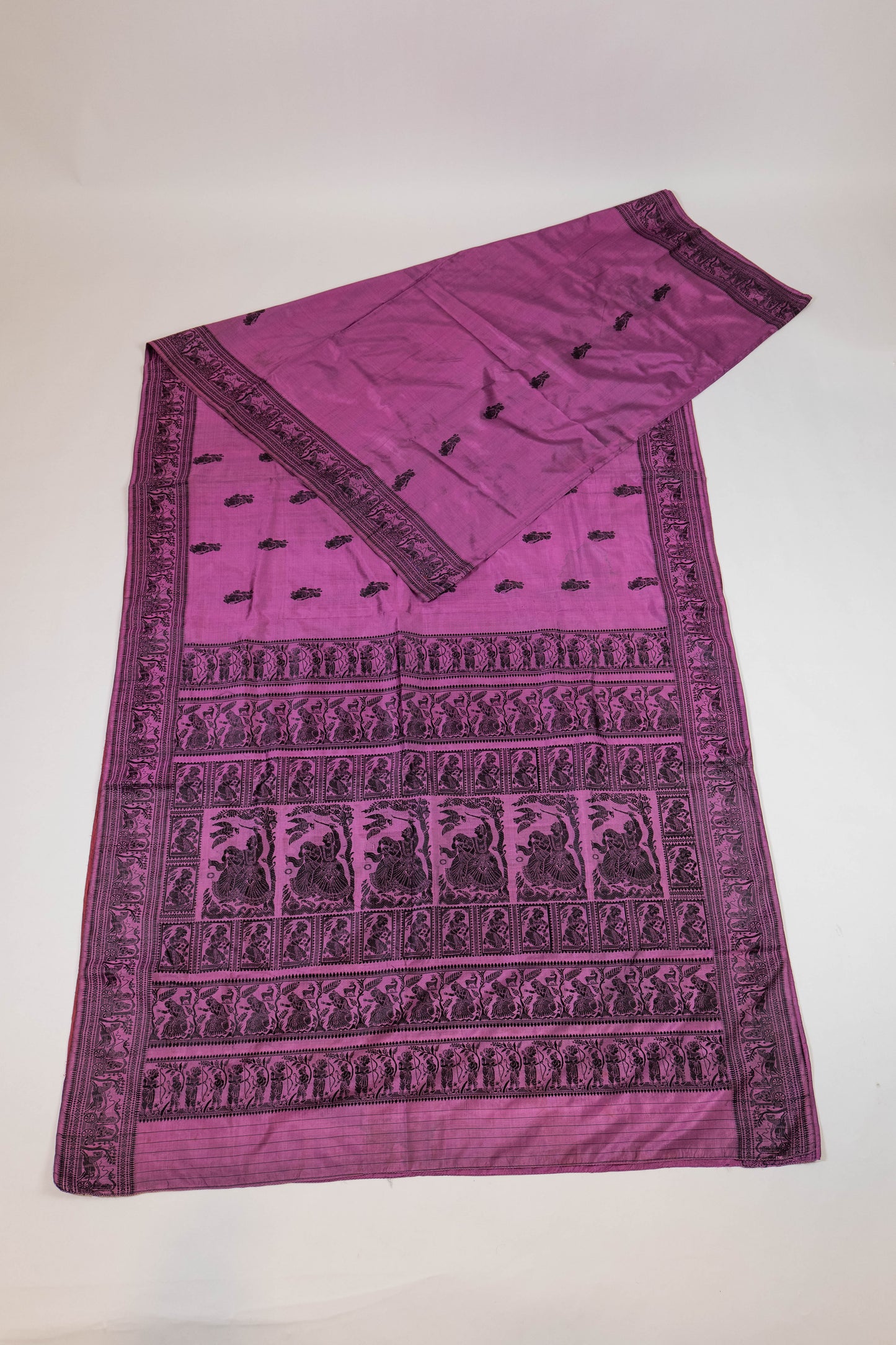 Nayana~ Mauvish Pink Baluchari Pure Silk Saree