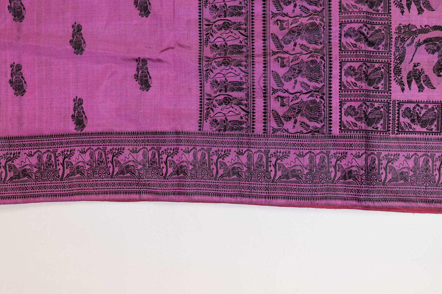 Nayana~ Mauvish Pink Baluchari Pure Silk Saree