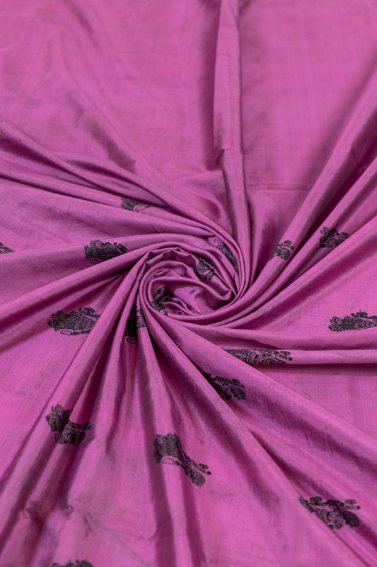 Nayana~ Mauvish Pink Baluchari Pure Silk Saree