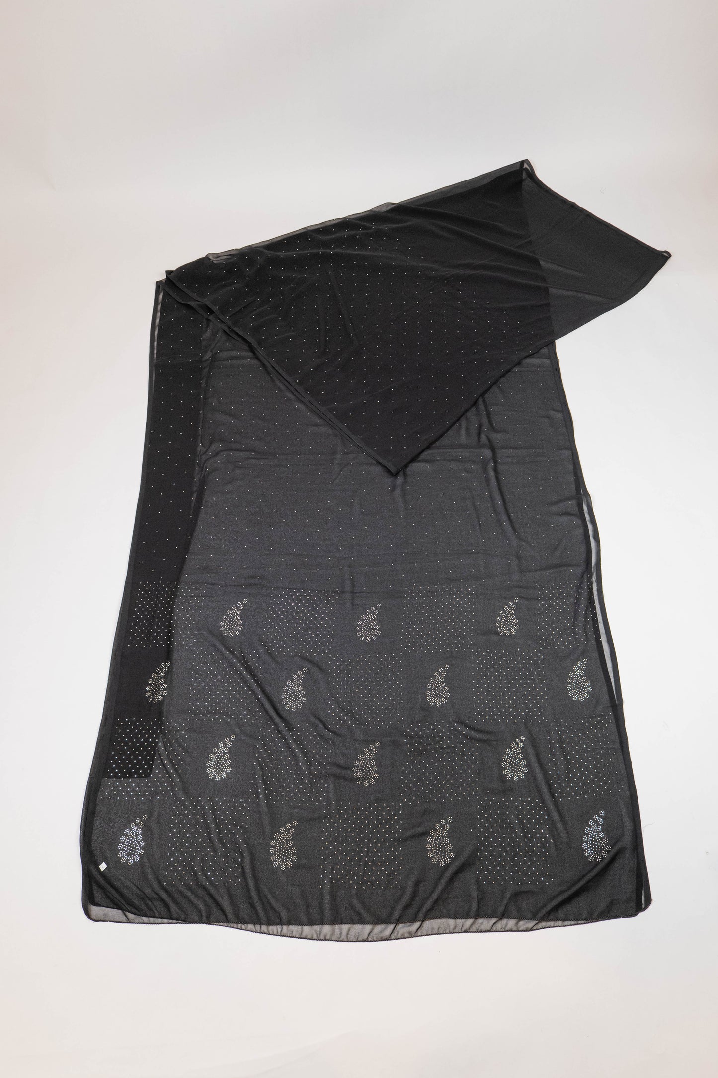 Prithvi~ Black Georgette Muqaish Embroidered Saree