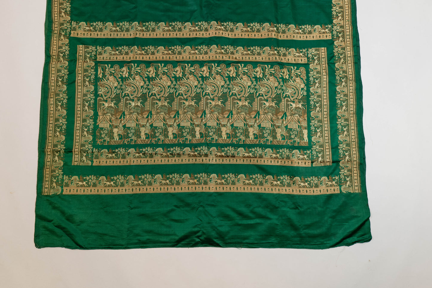 Satya~ Valkalam Green Pure Silk Handloom Saree