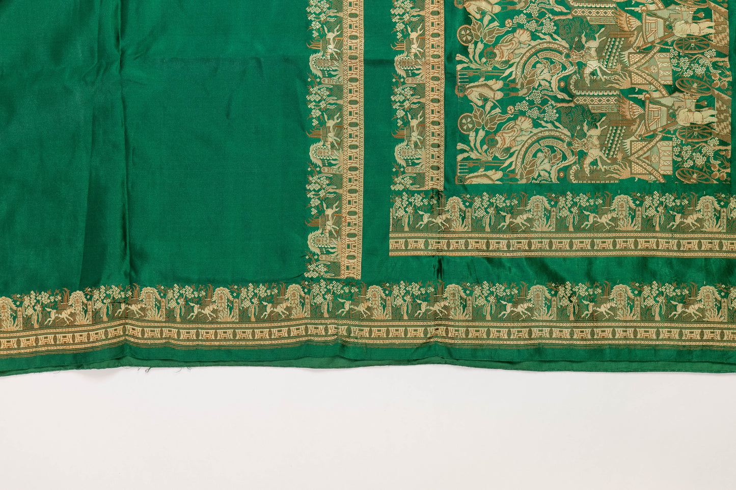 Satya~ Valkalam Green Pure Silk Handloom Saree