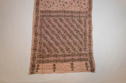 Kiran~ Tussar Silk Kantha Embroidered Saree