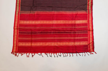 Aarti~ Vermillion & Maroon Korvai Kanjivaram