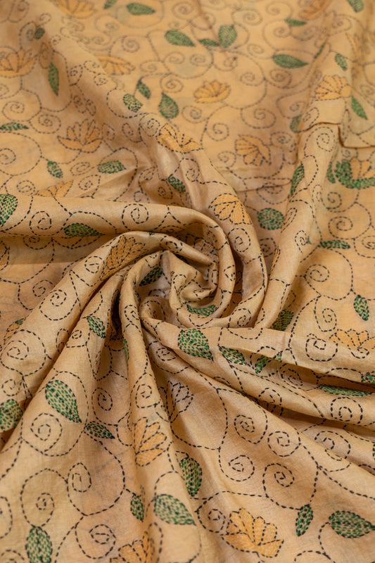 Amrapali~ Tussar Silk Kantha Saree from Bengal