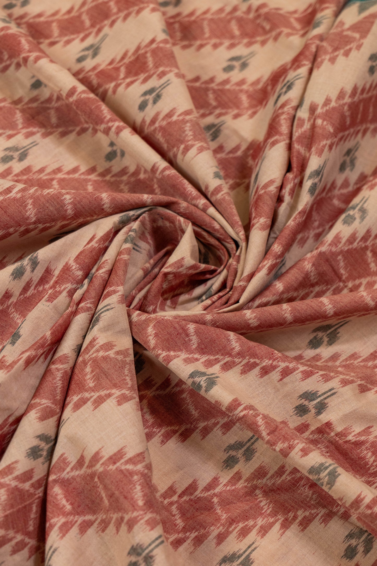 Amrusha~ Red & Beige Pure Cotton Odissa Saree