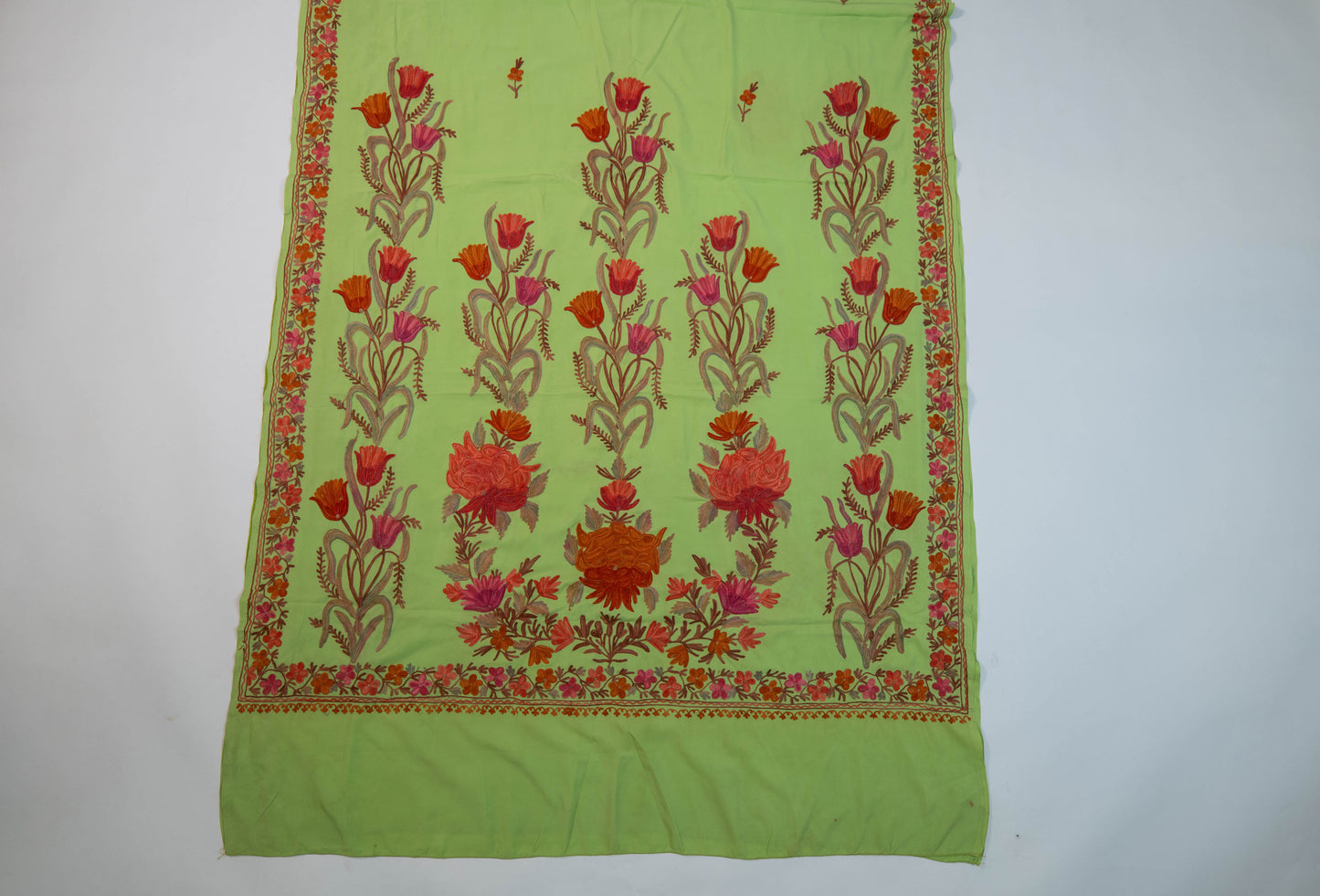 Hariyali~ Crepe Silk Saree with Aaree Work – Jammu & Kashmir