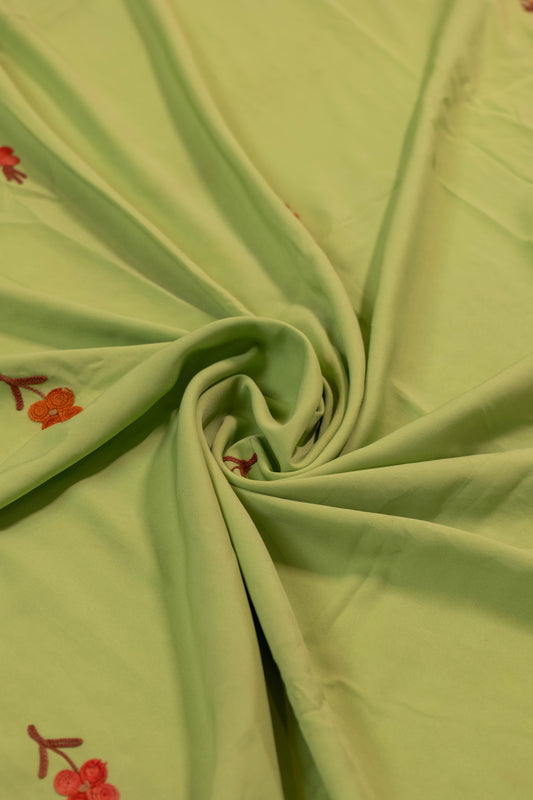 Hariyali~ Crepe Silk Saree with Aaree Work – Jammu & Kashmir