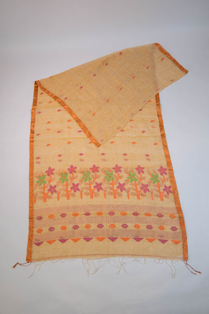 Sona~ Linen Jamdani Saree – West Bengal Loom