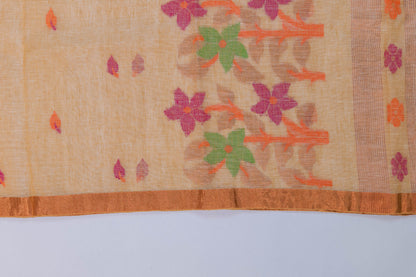 Sona~ Linen Jamdani Saree – West Bengal Loom