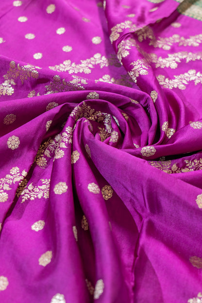 Shavarnaye~Magenta Green Banarsee Saree
