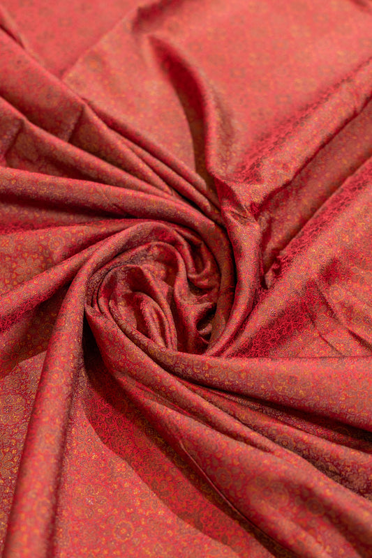 Mayaye~Maroon Pure Silk Himroo Saree