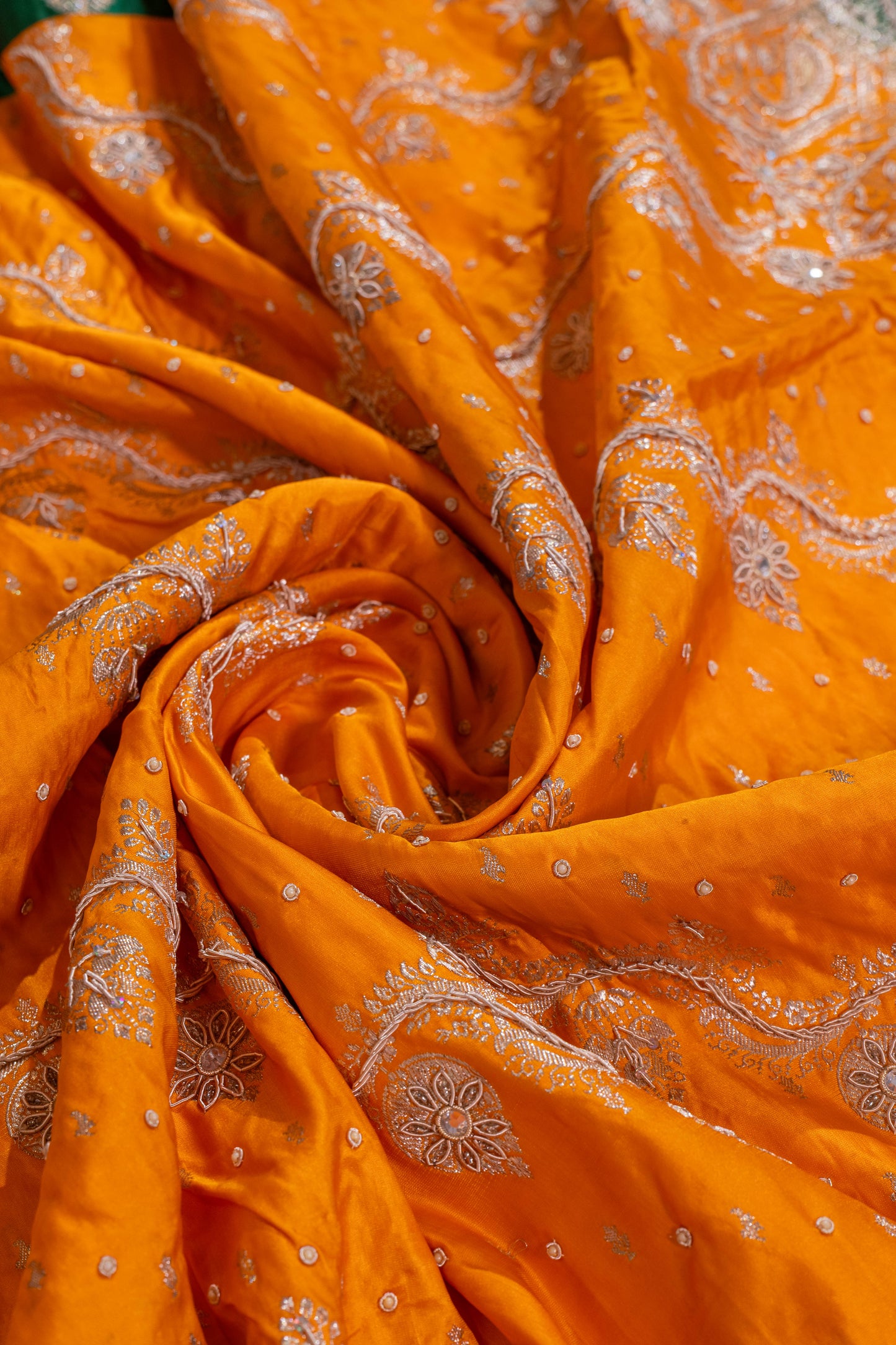 Durgamapaha~Yellow Green Banarsee Saree
