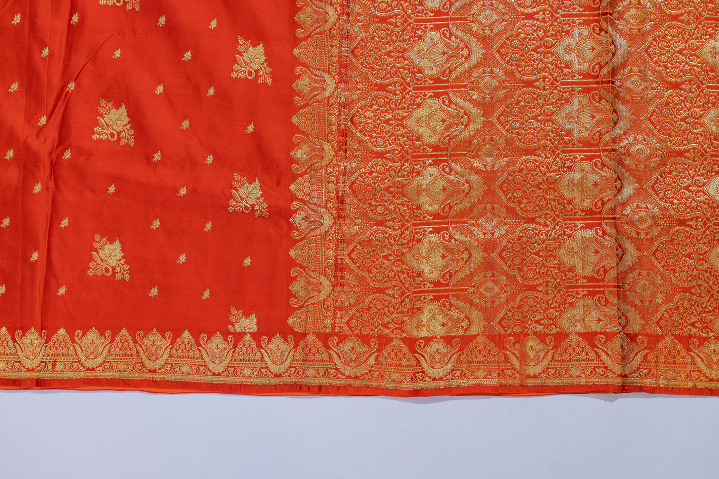 Aparaye~Rust & Golden Banarsee Saree
