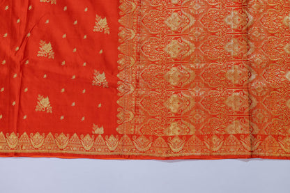 Aparaye~Rust & Golden Banarsee Saree