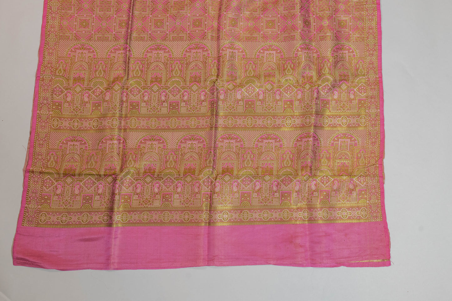 Apramey~Pink Resham Banarsee Saree