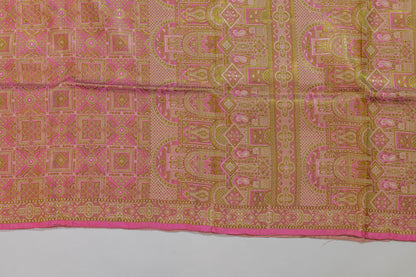 Apramey~Pink Resham Banarsee Saree