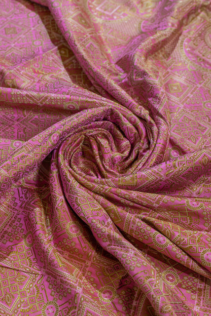 Apramey~Pink Resham Banarsee Saree