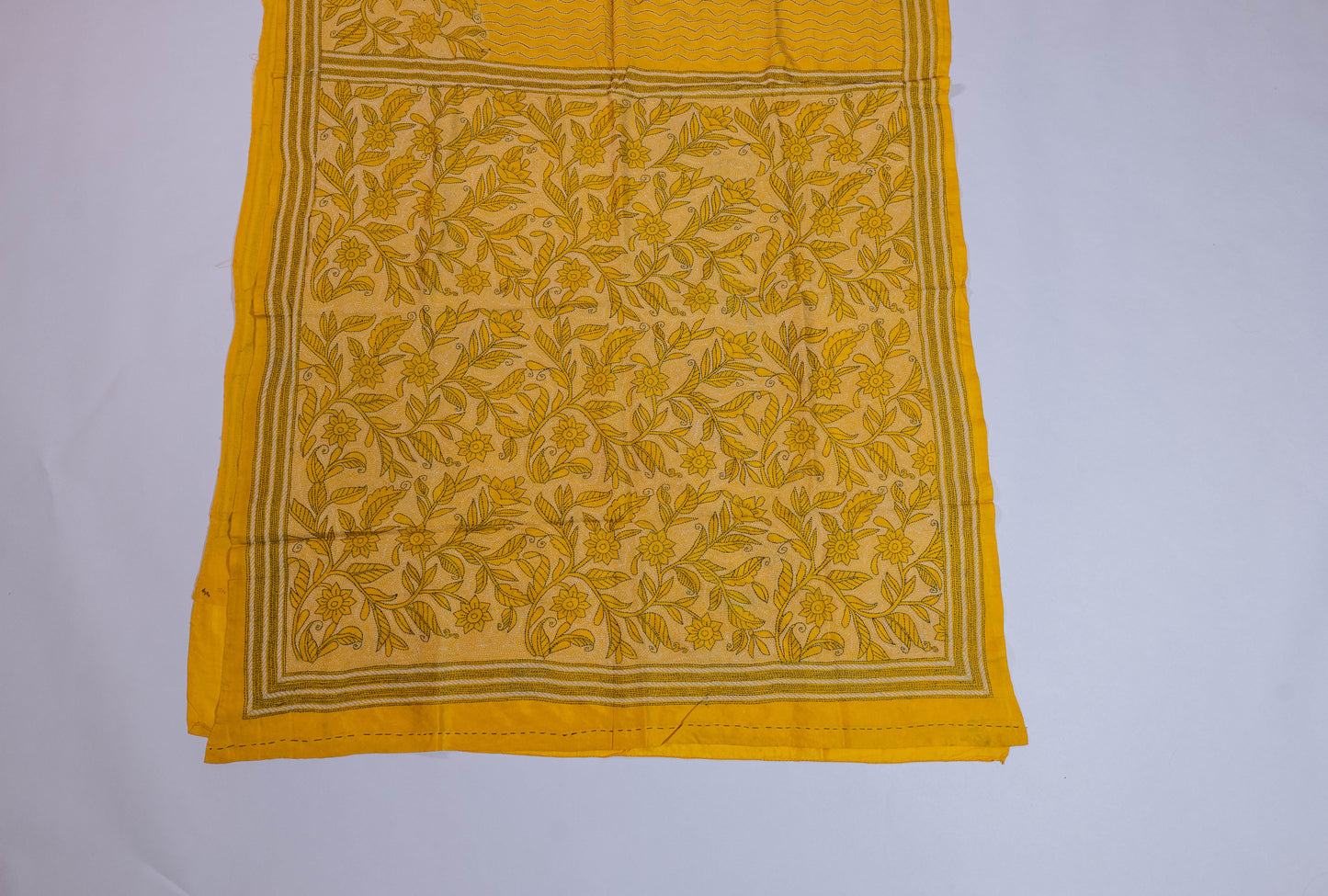 Anantjeet~Yellow Nakshi Kantha Saree