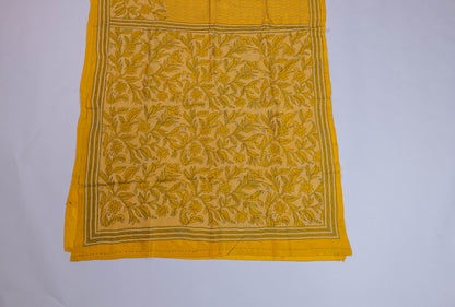 Anantjeet~Yellow Nakshi Kantha Saree
