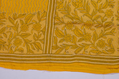 Anantjeet~Yellow Nakshi Kantha Saree
