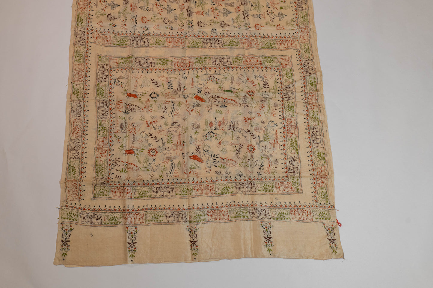 Aatmvaan~Kantha Pure Tussar Silk Saree