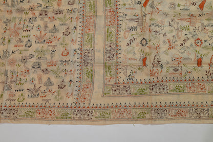 Aarohi~ Warli Kantha Pure Tussar Silk Saree