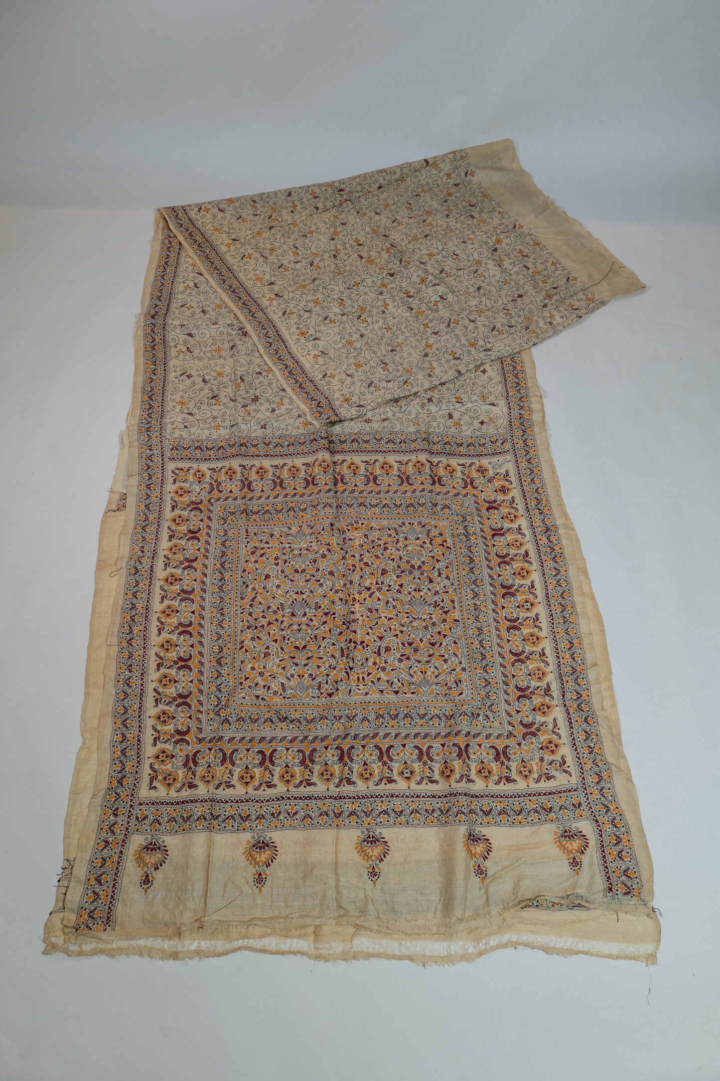 Amritasha~Warli Kantha Pure Tussar Silk Saree