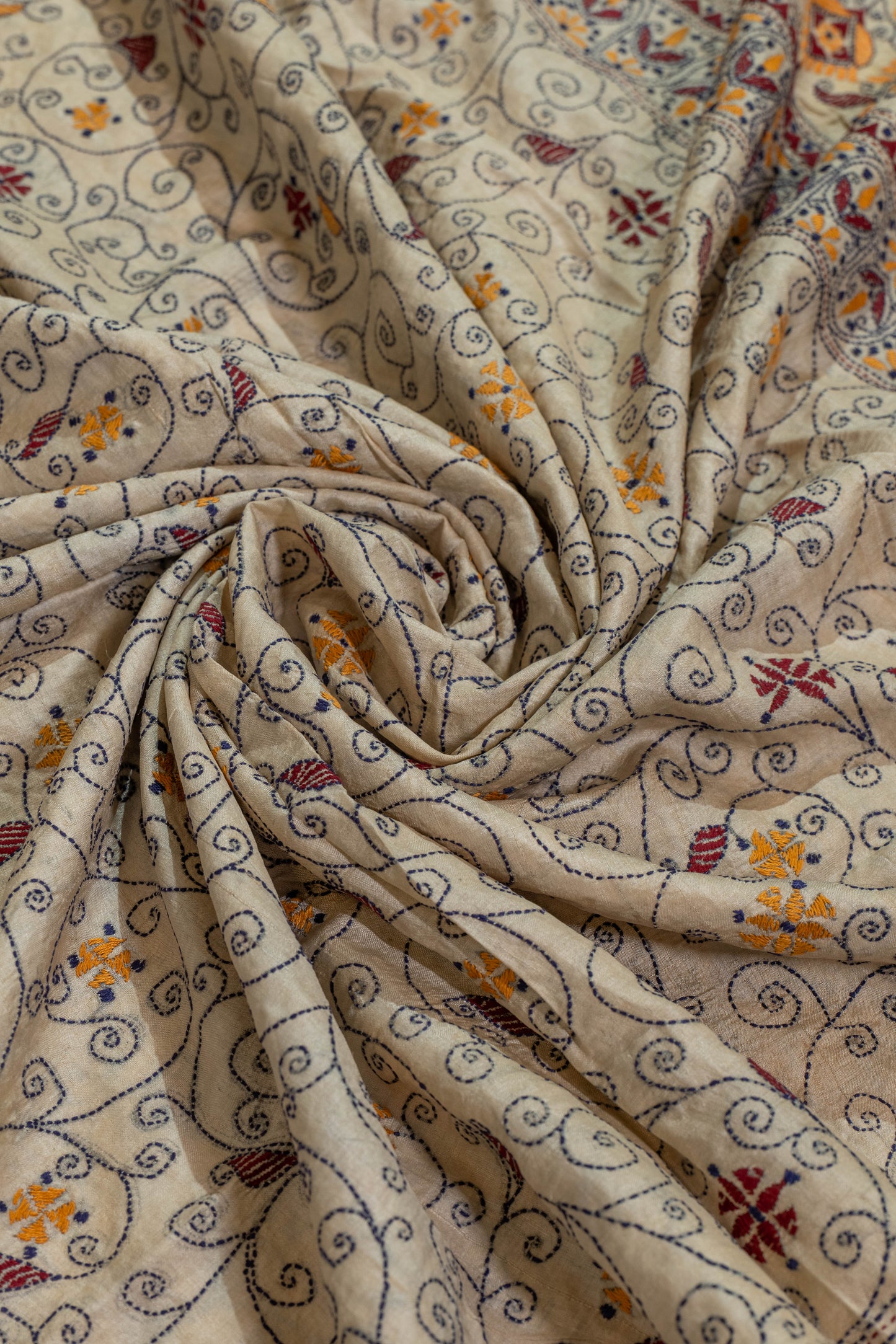 Amritasha~Warli Kantha Pure Tussar Silk Saree