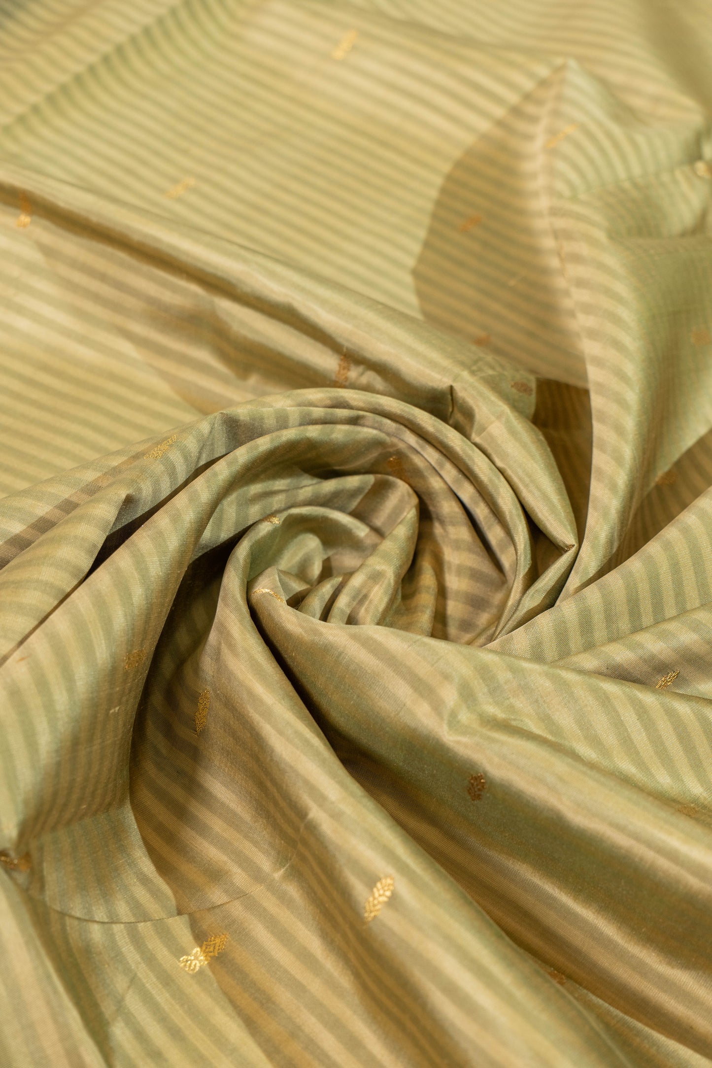 Durgmapaha~Pista Green Pure Silk Kanjivaram Saree