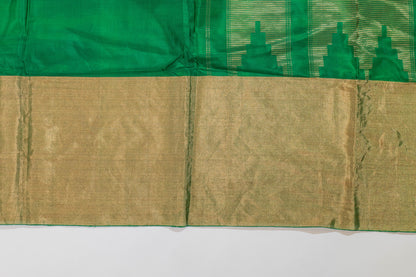 Durgamvidya~Green Golden Pure Silk Kanjivaram Saree